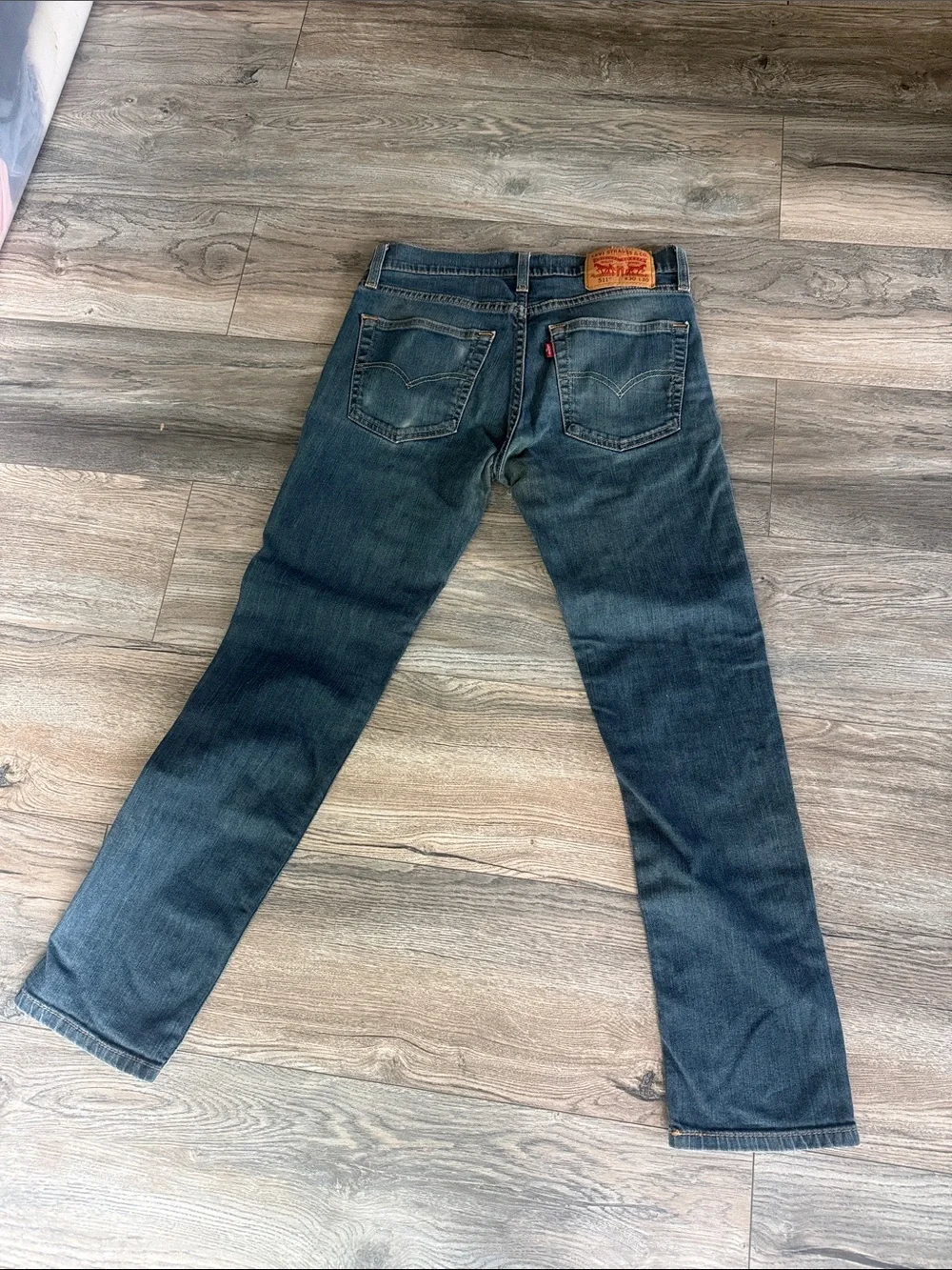 Men's Skinny Jeans in Washed Dark Blue